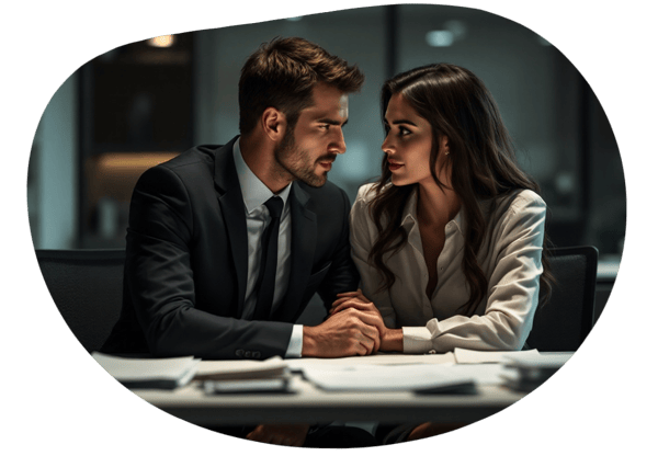 The Boss and the Secretary: Power Play in the Office date idea illustration