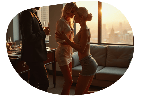 The CEO and His Devoted Blonde Secretary date idea illustration