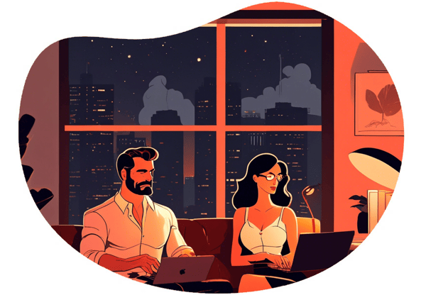 The CEO and the Sexy Secretary date idea illustration