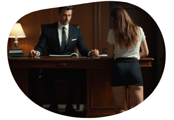 The CEO's Secretary: A Dominant Man Submissive Woman Roleplay date idea illustration