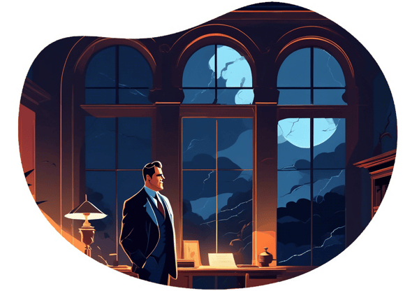 The Detective and the Suspect date idea illustration