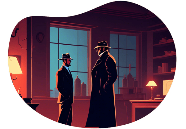 The Detective and the Suspect date idea illustration