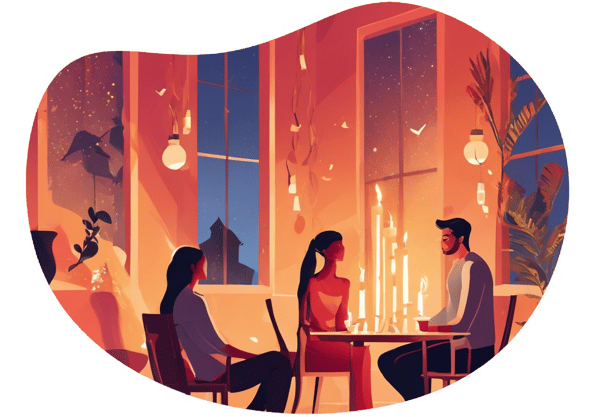 The Enchanted Evening at Home date idea illustration