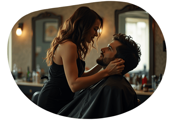 The Forbidden Trim: A Spicy Barber Shop Encounter date idea illustration
