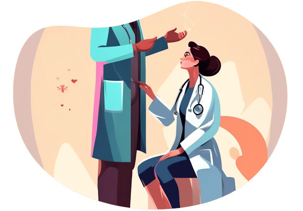 The Healing Touch: An Intimate Doctor-Patient Encounter date idea illustration