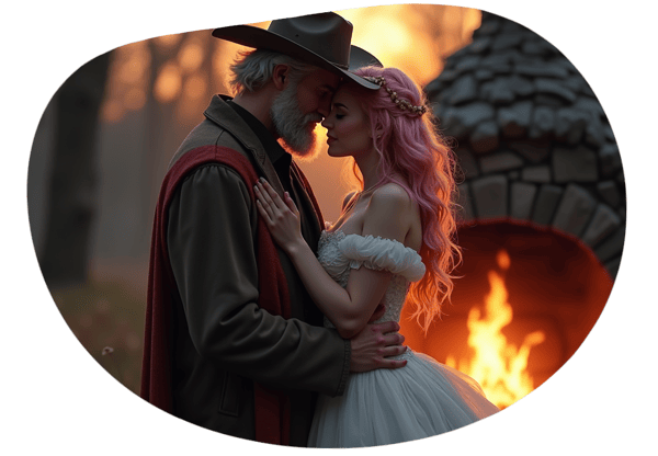 The Outlaw's Passionate Embrace date idea illustration