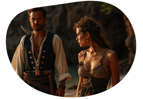 The Pirate's Captive Treasure date idea illustration