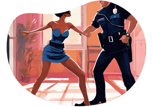 The Policeman and the Hostage Dance date idea illustration