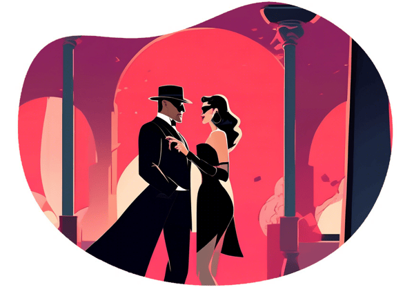 The Secret Agent Seduction date idea illustration