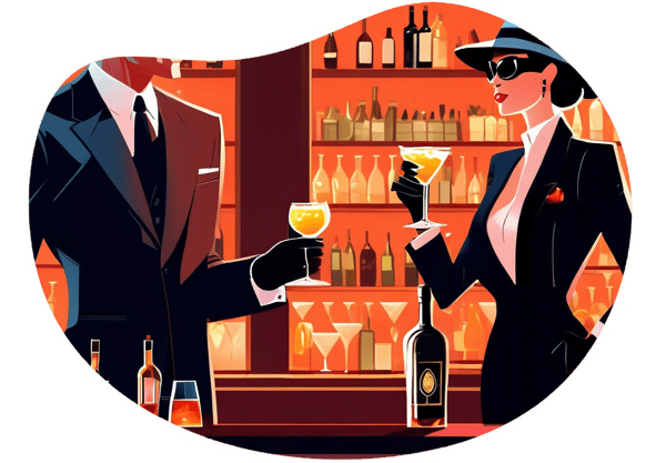 The Secret Agent Seduction date idea illustration
