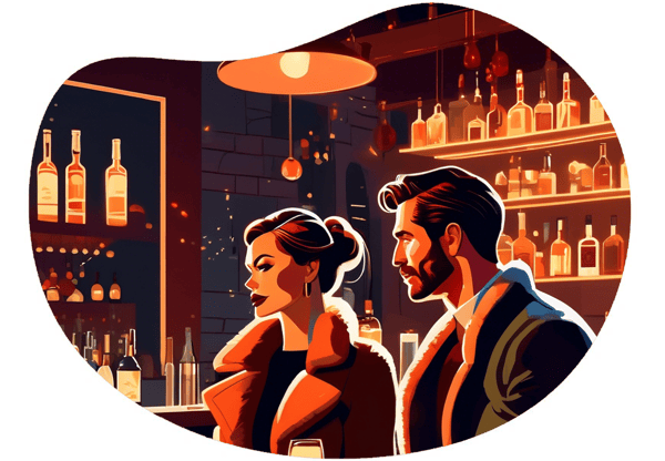 The Strangers' Secret Encounter date idea illustration