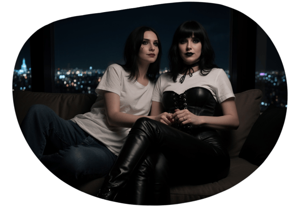 Tomboy Meets Dominant Goth Lesbian date idea illustration