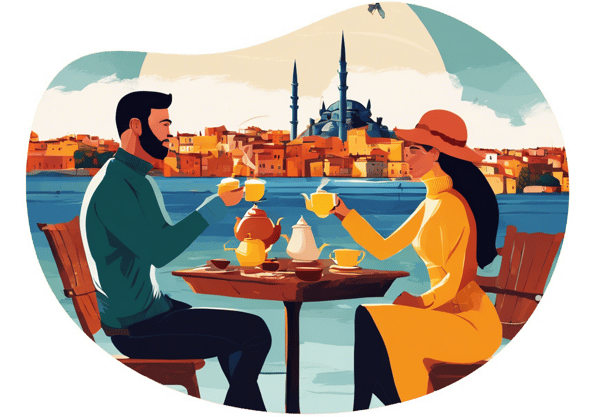 Turkish Teahouse Date date idea illustration