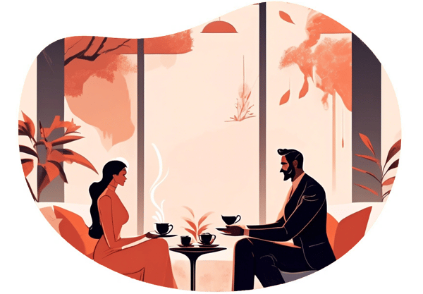 Unexpected Guest Seduction date idea illustration
