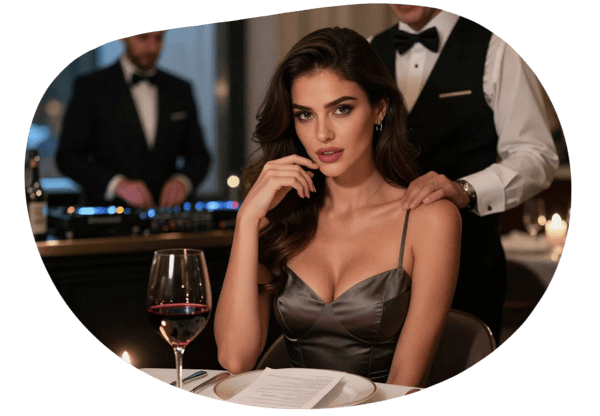Upscale Restaurant Seduction date idea illustration