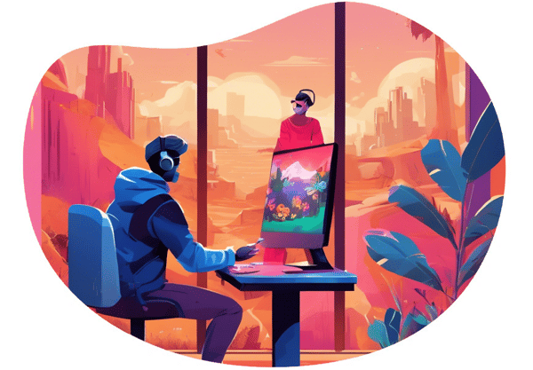 Virtual Game Marathon date idea illustration