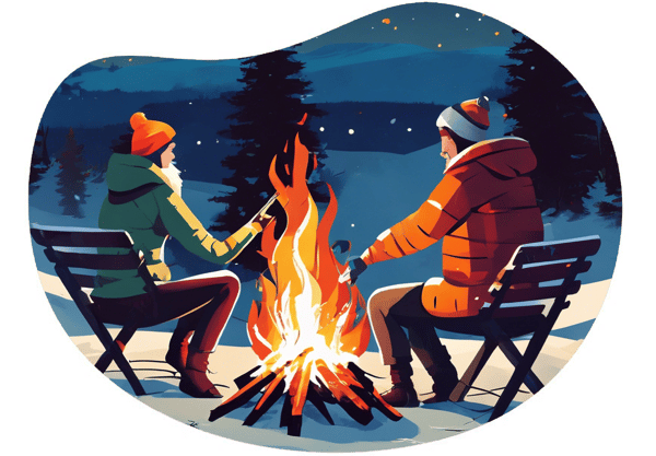 Winter Bonfire Date date idea illustration