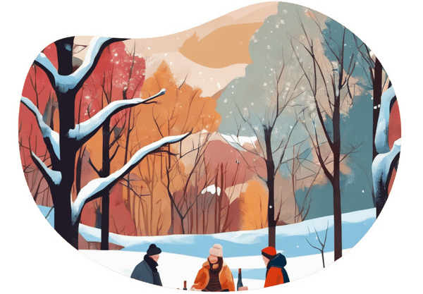 Winter Picnic in Bursa Botanical Park date idea illustration