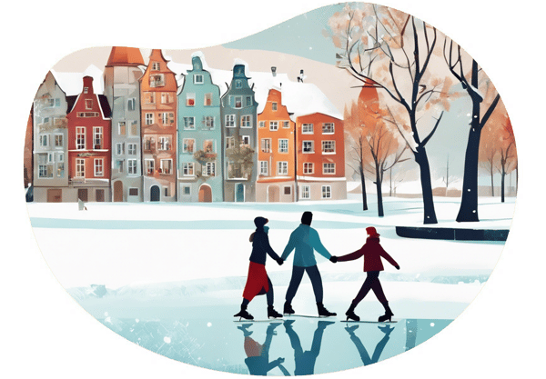 Winter Wonderland Ice Skating Date at Freizeitanlage Forchheim date idea illustration