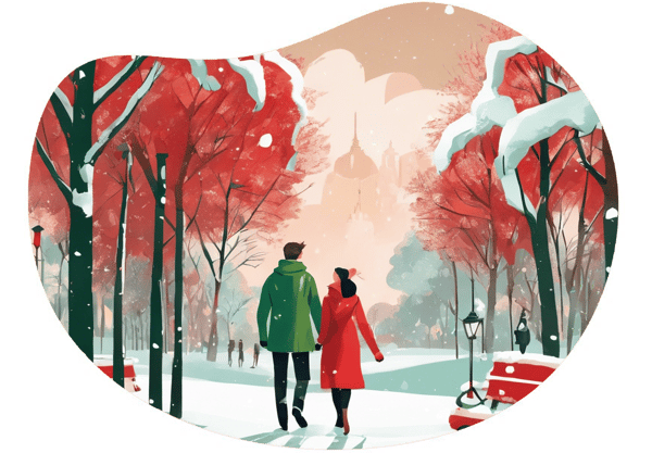 Winter Wonderland Stroll date idea illustration