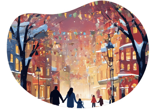 Winter Wonderlights Stroll date idea illustration