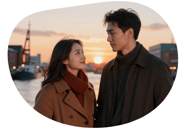 Winterliches Abenteuer in Hamburg date idea illustration