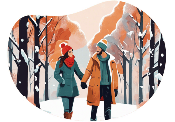 Wintery Ankara Stroll date idea illustration